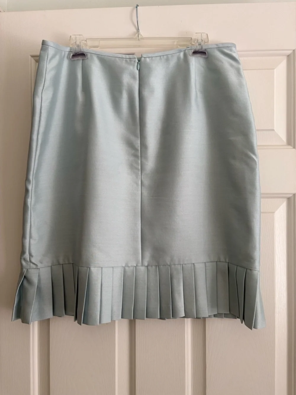Tahari Light Blue Pleated Blazer & Skirt Two-Piece Suit - Picture 8 of 9